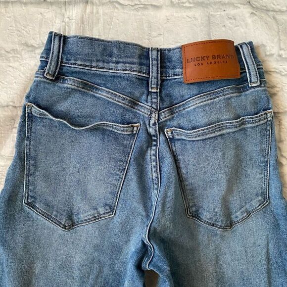 Lucky Brand women 4/27 ankle high rise skinny Bridgette button fly blue jeans - Picture 7 of 11